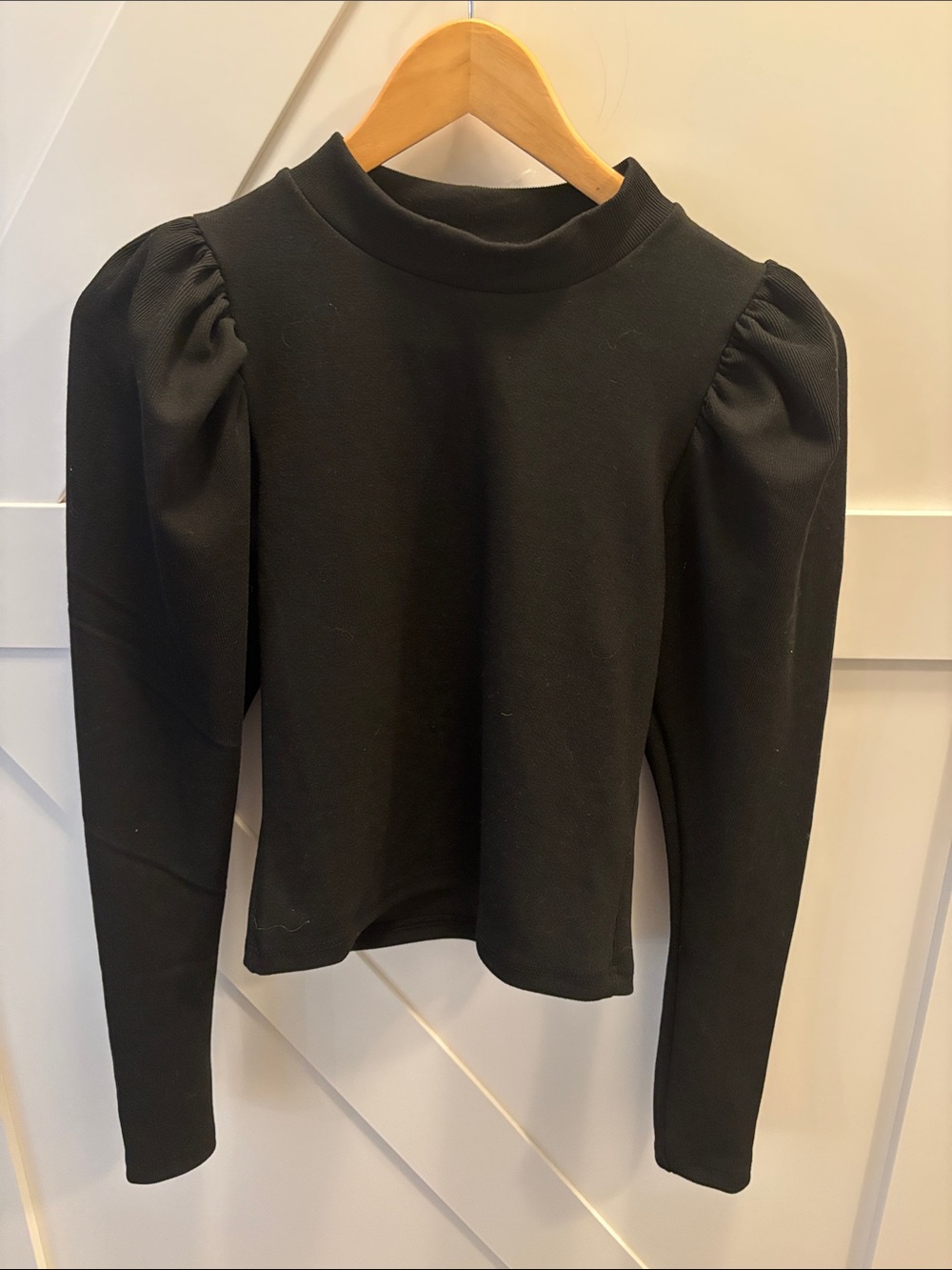 ASOS Black Puff-Sleeve Long Sleeve Top